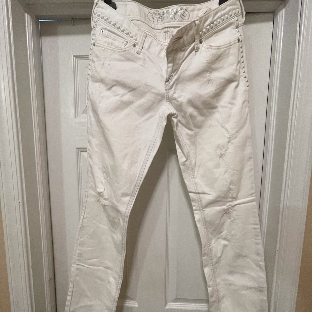 White Express brand jeans with white stone detail
